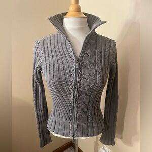 Pull&Bear Grey Zip Cardigan Sz S